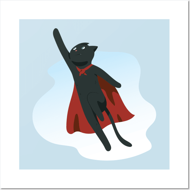 Super Hero Cat Wall Art by LR_Collections